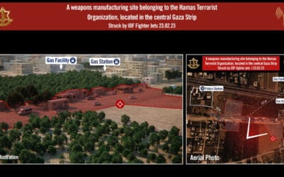 Na 6 raketten op Israël heeft de IDF 2 wapenproductiefaciliteiten van Hamas aangevallen